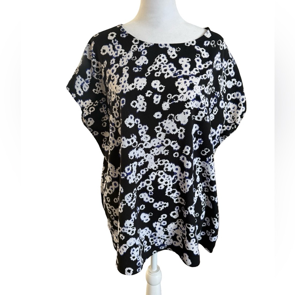Halogen Black Floral Sleeveless Blouse